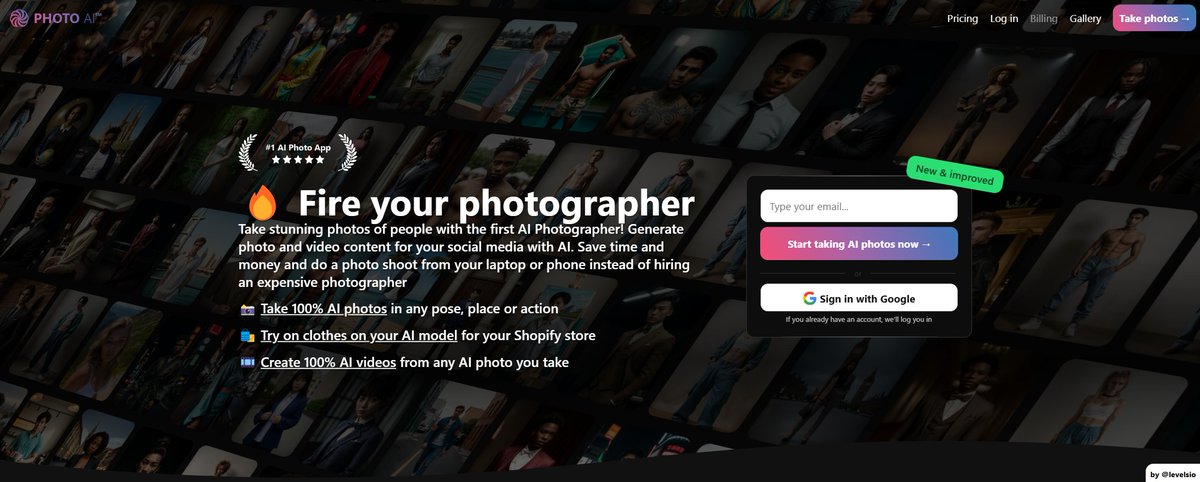 PhotoAI Website Screenshot